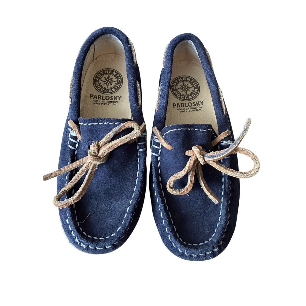 Pablosky Authentic Moccasin Suede Loafer Toddler EU 27 US 10 Navy